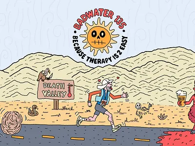 Badwater 135, 2025 - Go Simen! illustration procreate