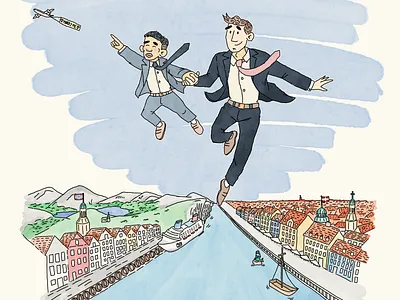 Flying high illustration procreate