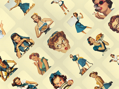 Vintage Character Illustrations collage design gaphic design illustration retro vintage web design
