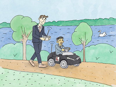 Driving lessons illustration procreate