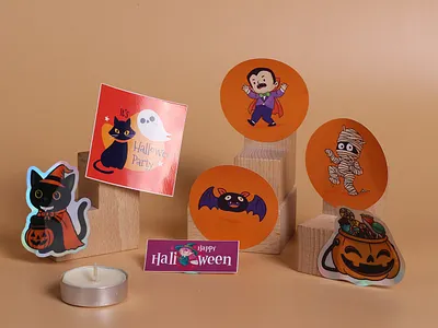 Horror-Themed Adhesive Art Paper Stickers art paper stickers