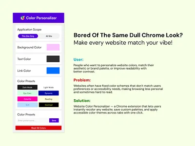 Website Color Personalizer — Make the Web Your Color! figma ui ui design uiux user exparience user interface web design