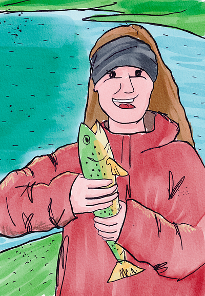 Nice catch illustration procreate