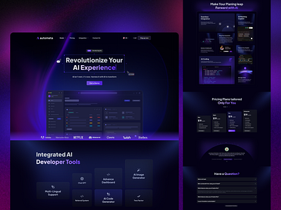 NextAI AI - Generative AI Website Landing Page Design ai blog generator ai code gena ai copywrite ai landing page ai saas landing page ai website nextai responsive design text generator website