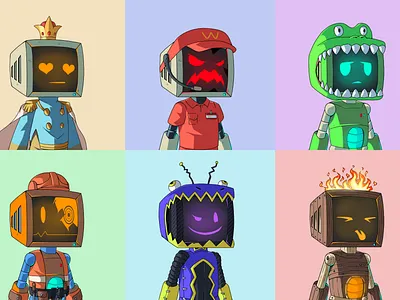 NFT collection art (Vol. 1) 2d art 2d nft art art cartoon cartoon art cartoon character character design graphic design illustration nft nft art robot