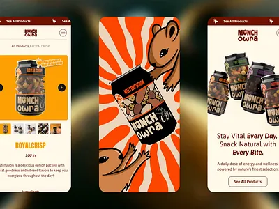 Website Mobile Screens - Munch Owra graphic design mobile design motion graphics ui ux web design website