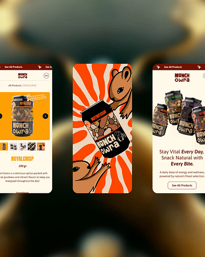 Website Mobile Screens - Munch Owra graphic design mobile design motion graphics ui ux web design website