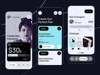 Healthcare Mobile App UI/UX Design health health app health care healthcare medical app medical care mobile mobile app