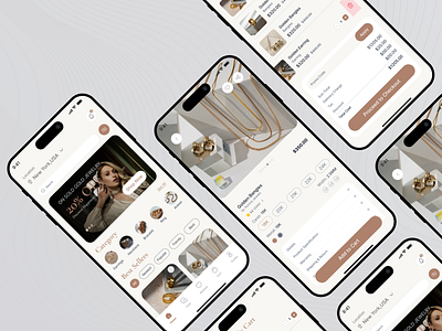 Jewelry eCommerce App Design ecommerce ecommerce app ios app design jewellery jewellery shop jewelry app mobile app mobile app design online shop product screen shopping app splash screen uiux