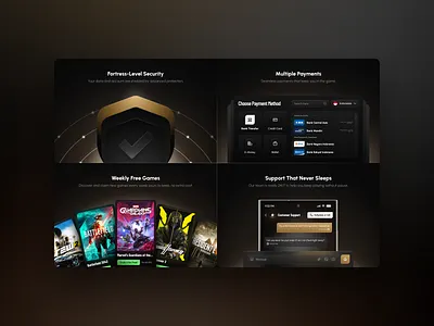 PlayMuch - Website Components/Bento bento branding components graphic design landingpage landingpage design ui ui bento ui components ui design uiux uiux design ux ux design web design website design