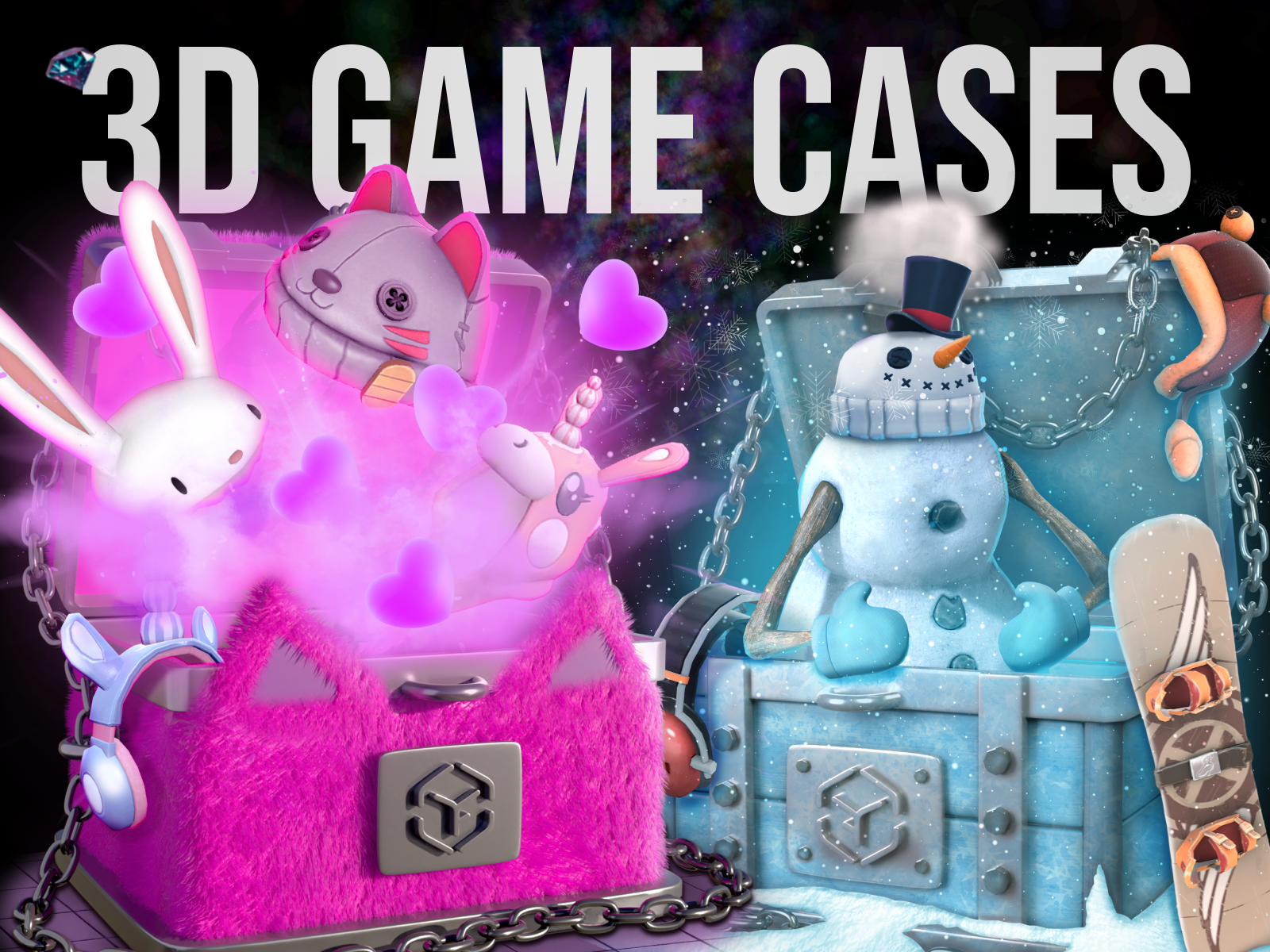 Example of 3D Game Loot Cases — Collectible Drop Designs