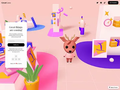 Coming Soon — Framer + Spline 3d coming soon framer game controls interactive interactive 3d landing page spline template website