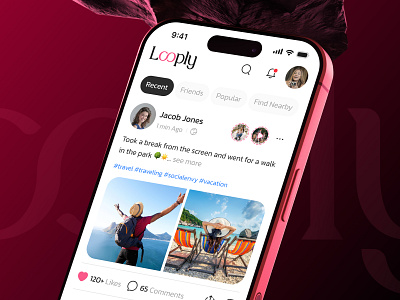 Looply - Social Media Platform Mobile App UX UI Design app design app ui app ui design figma mobile app mobile app ui social social media social media app social network social networking app social platform uiux