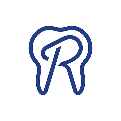 Letter R Elegant Tooth Logo for sale buy classy dental dentistry elegant fine for sale item letter r logo oral care premade products professional purchase ready made teeth tooth trusted