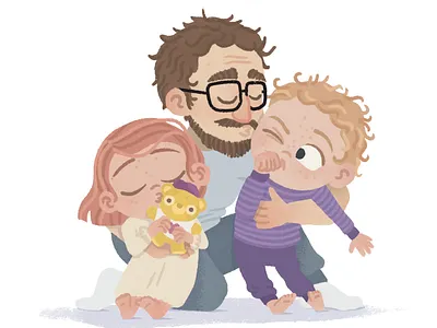 Loke says bye to the thumb - Kid lit illustrations book childrens book dentist family illustration kid lit kids kindergarden litterature