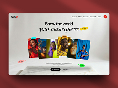 Header exploration animation branding design framer graphic design ui uiux webdesign