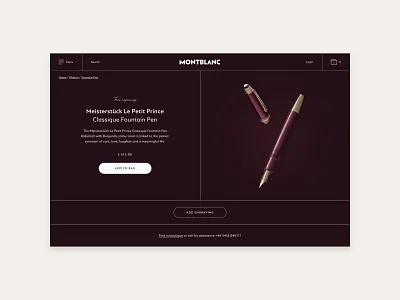 Montblanc Release Concept design digital ecommerce ui ux web webdesign website