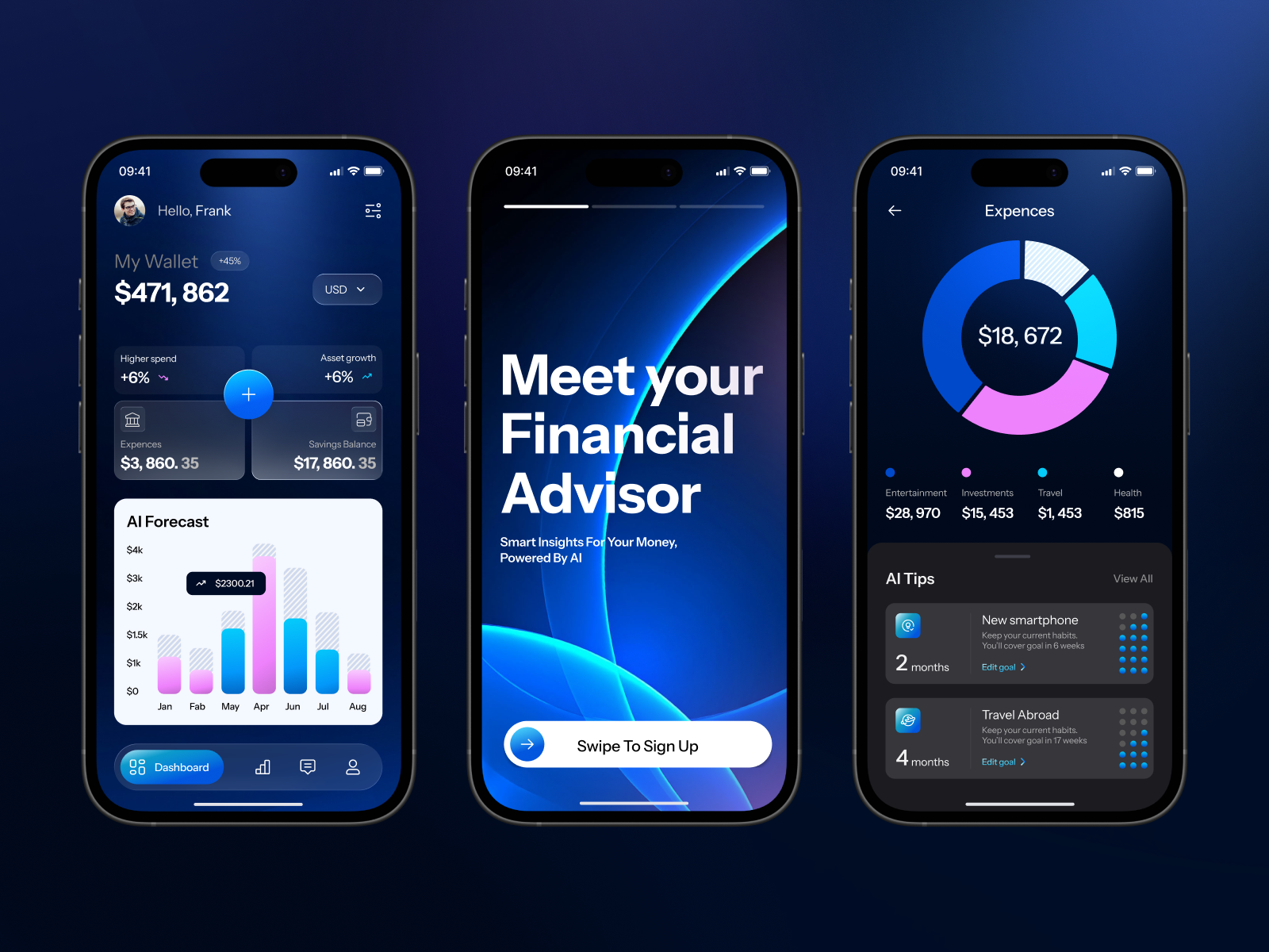 advanced autonomous ai financial advisor app interface design