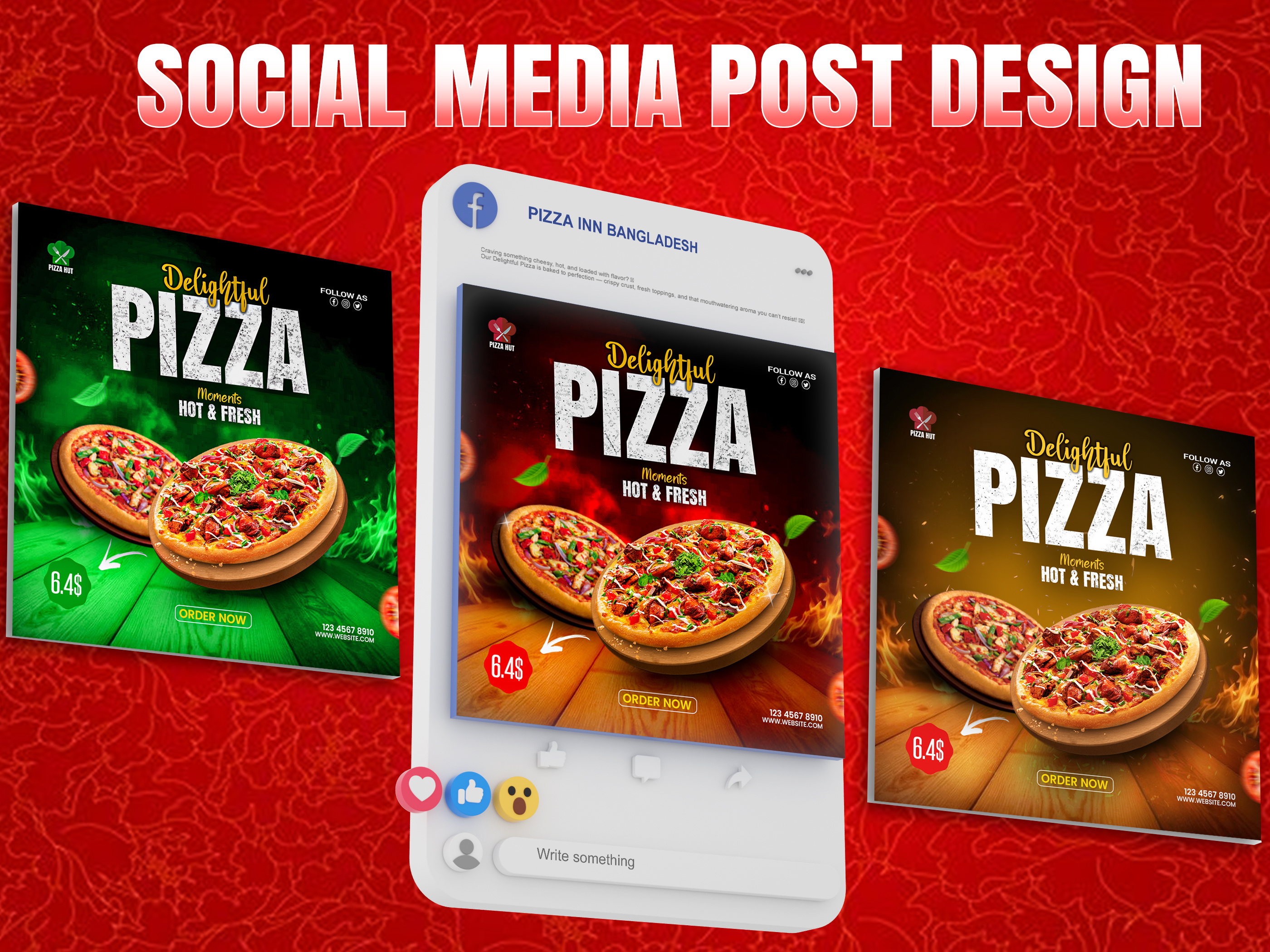 Social Media Post Design creative design delicious pizza fast food food banner food design food marketing food post fresh pizza hot pizza order pizza pizza brand pizza design pizza lovers pizza offer pizza promo pizza shop pizza social media post pizza template social post tasty food