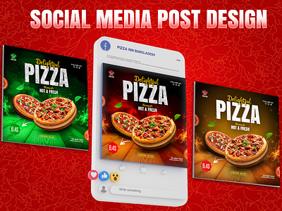 Social Media Post Design creative design delicious pizza fast food food banner food design food marketing food post fresh pizza hot pizza order pizza pizza brand pizza design pizza lovers pizza offer pizza promo pizza shop pizza social media post pizza template social post tasty food