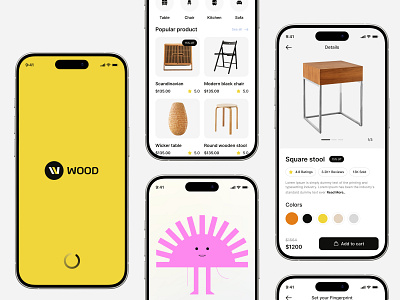 Wood – Furniture App Design app app design branding ecommerce ecommercedesign furniture furniture app interior mobile mobile app mobile app design mobile design modern online store pixelean shop store ui uiux uiuxdesign