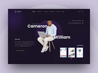 Calliam - Creative CV for Professionals branding creative creative cv curriculum vitae cv design elementor freelancer landing page portfolio self portfolio template ui design uiux website wordpress
