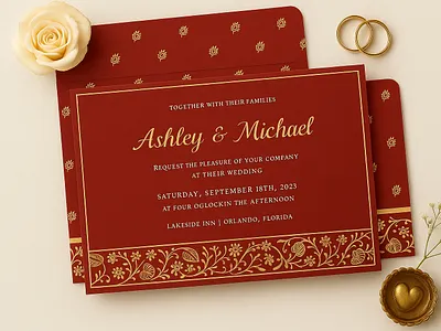 Red Handmade Cotton Screen Printed Wedding Card indian card invitation indian wedding card design indian wedding card printing indian wedding cards online indian wedding invitation cards indian wedding invitations modern indian wedding cards wedding card for indian wedding