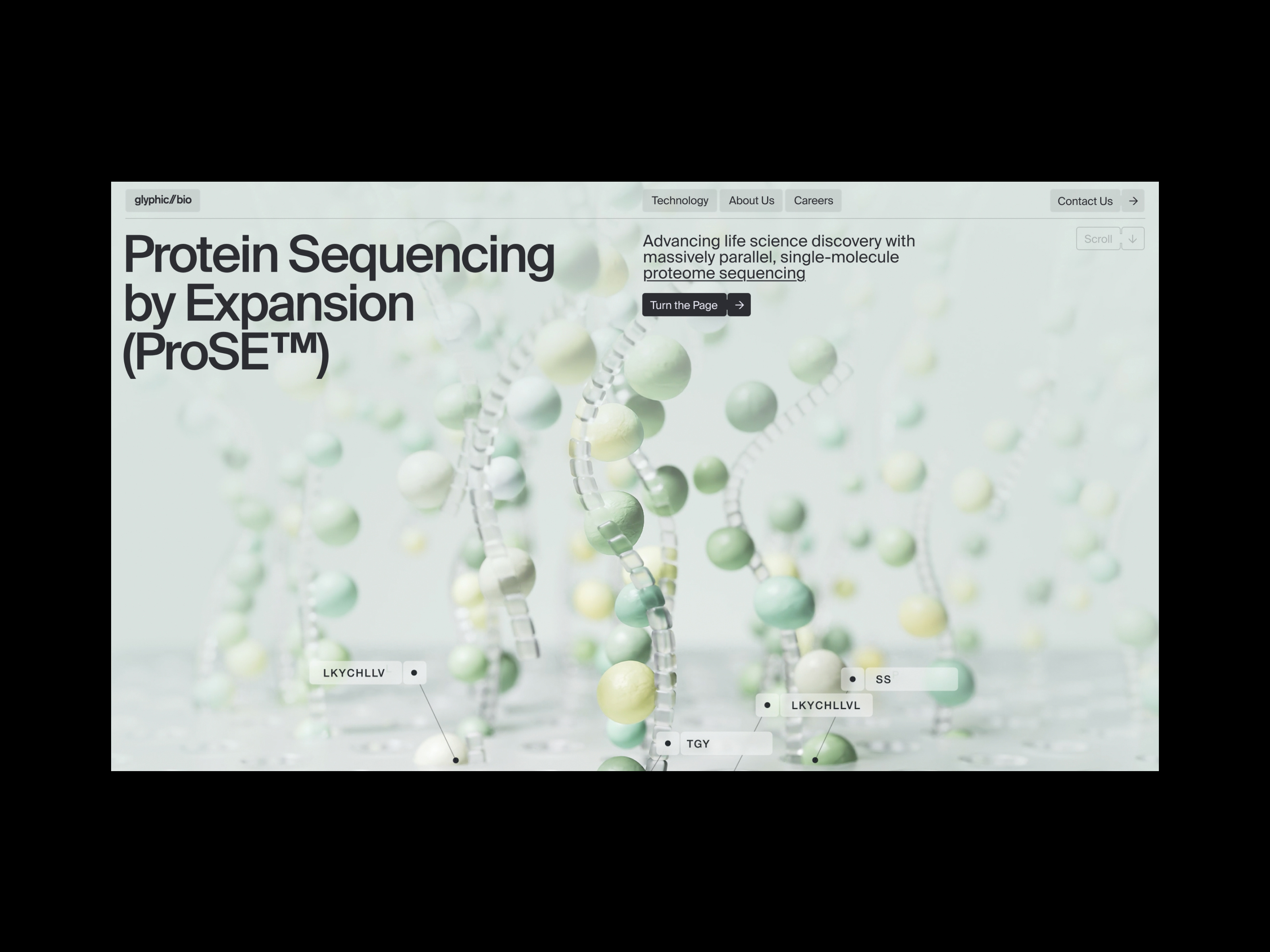 Glyphic Biotechnologies animation atom bio biotech molecule startup ui website