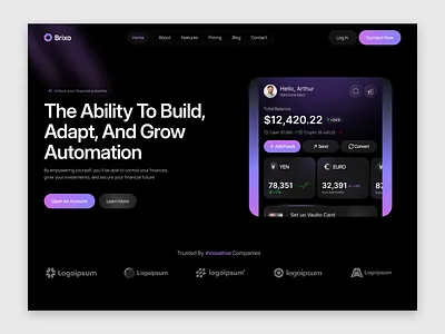Brixo - Responsive Investment Platform Design app crypto cryptocurrency currency currency convert finance management fintach fintech web ui management management tools mobile responsive web ui web web app web management web ui website