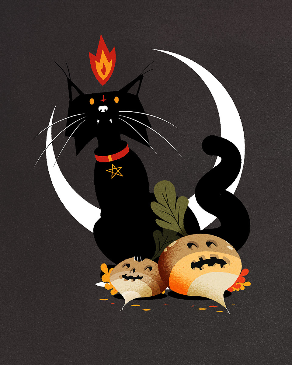 Halloween kitty! cat halloween illustration illustrator minimalist texture vector vegetable