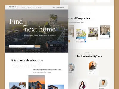 Real estate Landing page agency apartment brokerage buy clean conversion home invest landing page lead generation minimal modern design property real estate realtor responsive sell ui ux web design