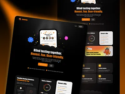 Kaverna — Blind Tasting Platform clientproject darkmode dashboard gamification interface modernui problem solving product design productdesign uiuxdesign uxui visualdesign webdesign