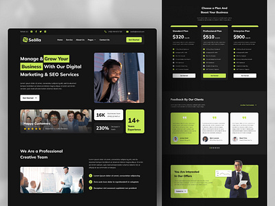 Seolla – SEO & Digital Marketing Agency agency branding business corporate creative agency creative business dark mode dark website digital agency elementor landing page marketing agency seo template ui design uiux website wordpress