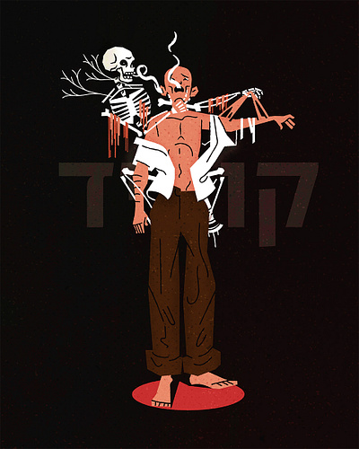 Dybbuk design dybbuk ghost halloween illustration illustrator jewish judaism minimalist texture vector