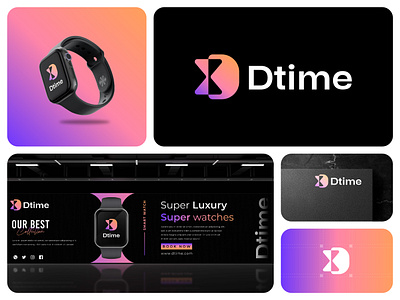 Dtime | Logo Design 3d animation branding graphic design logo motion graphics ui