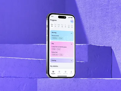 📆 Mental Health App | UI/UX Design ai app design card clean color design digital edtech healthcare interface minimal mobile pink product design purple typography ui ux vector web design