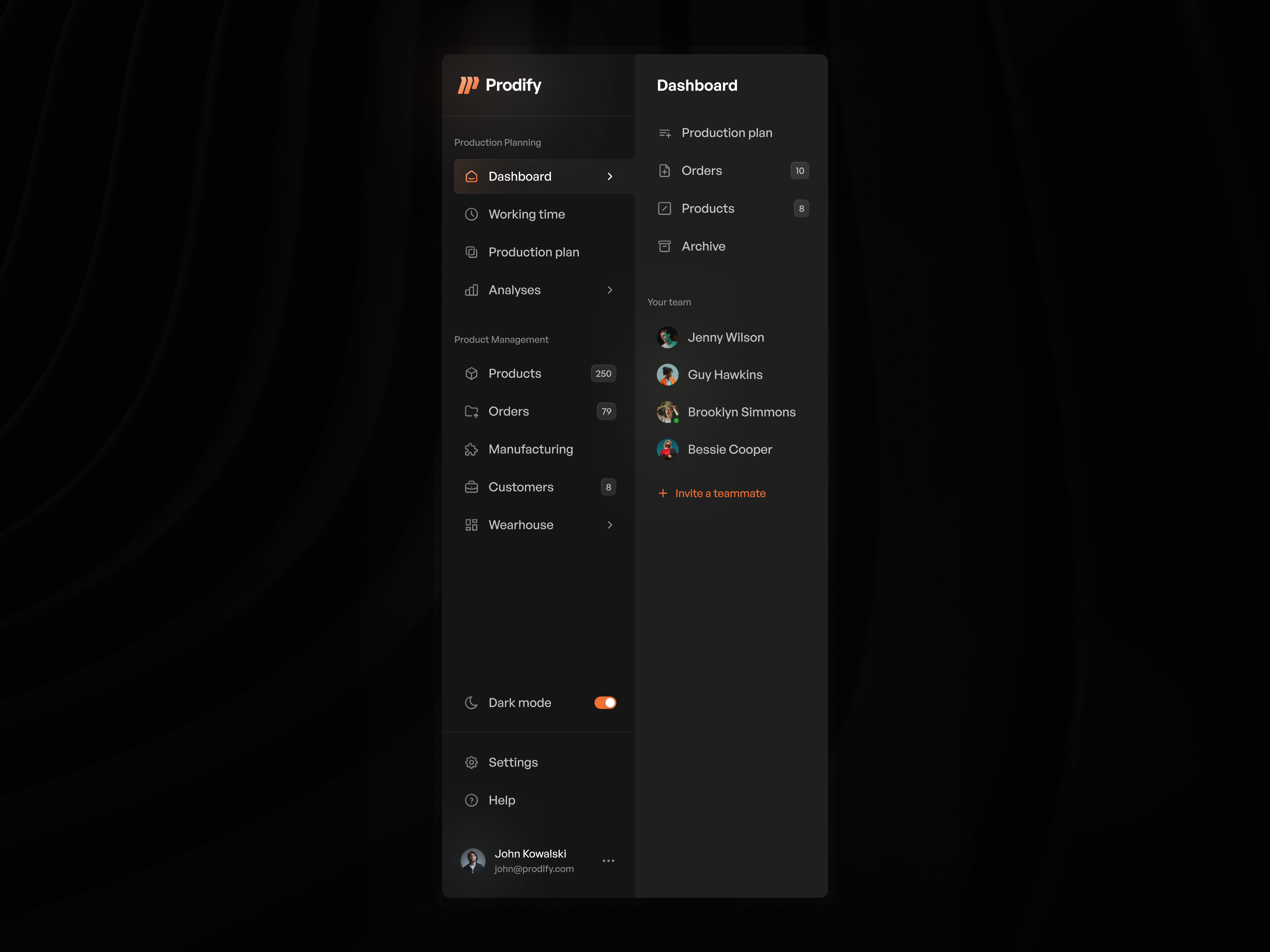 Prodify Navigation animation animation app card clean dark mode dashboard design light mode menu minimal motion graphics navigation simple sound ui ux web