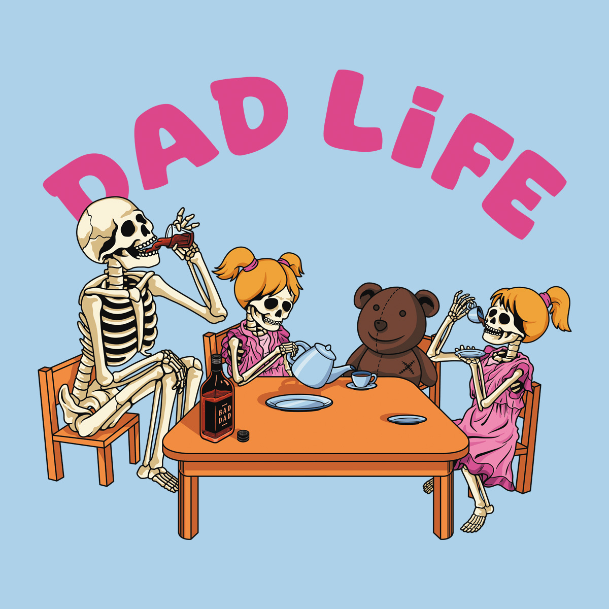 It's Dad Life 2d art apparel cartoon client clothing dark art funny humor illustration skull work