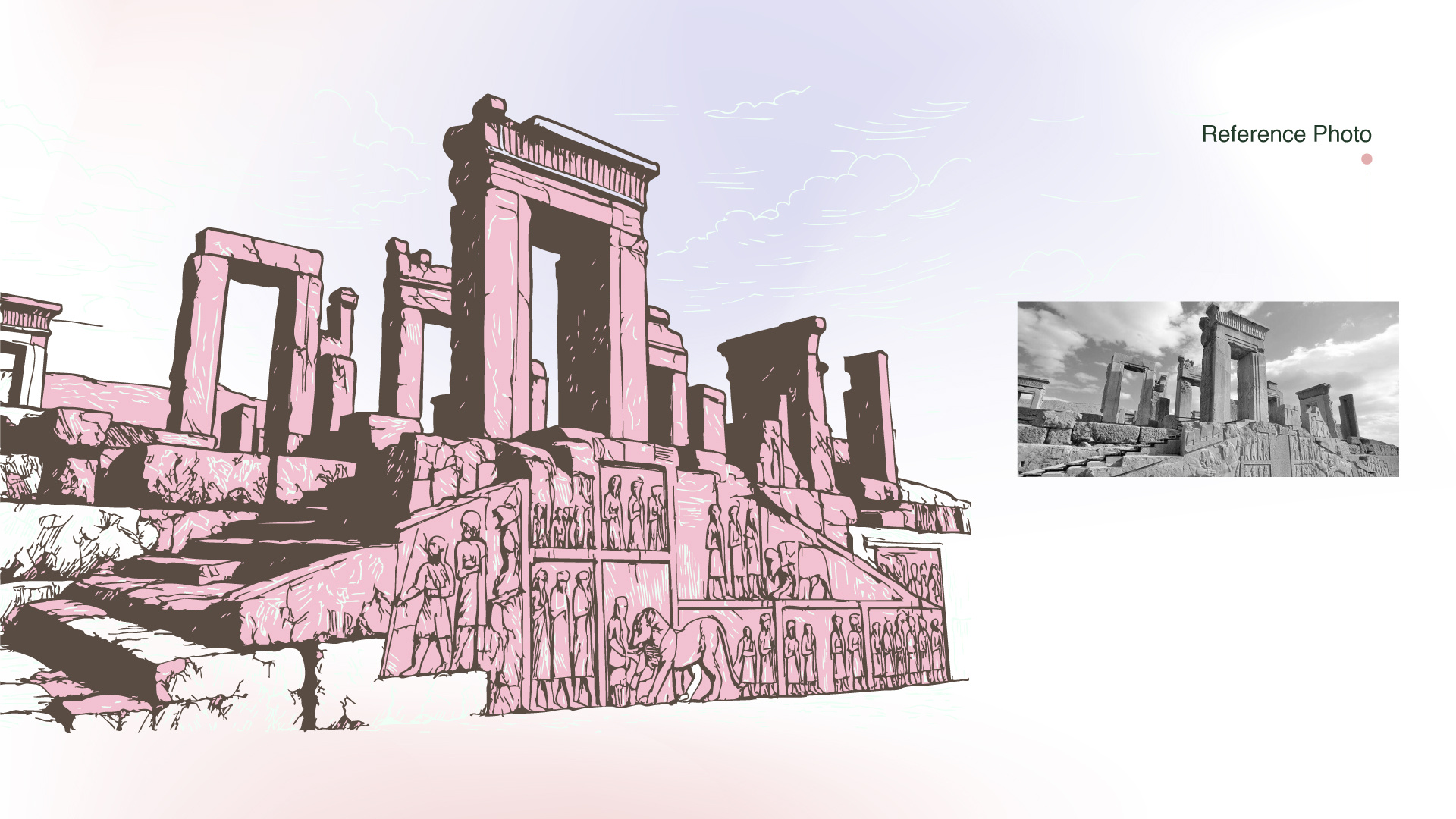 Shiraz Illustration art banner branding design digital graphic design illustration iran persian shiraz ui