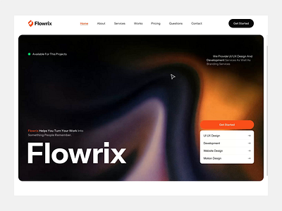 Flowrix - Creative Agency Website Design agency brand identity agency website animation b2b creative agency digital agency home page motion ui product design template uiux web web design webflow template website website design