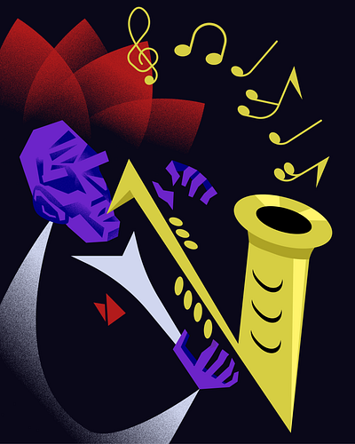 Saxophonist abstract art character geometric illustration jazz minimal noize poster saxophonist texture vector
