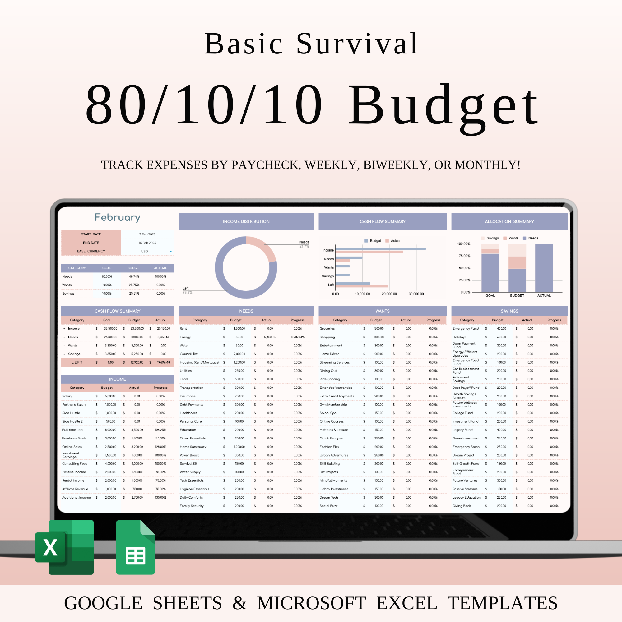 80/10/10 Budget Spreadsheet Template | Excel & Google Sheets 80 10 10 budget budget planner budget template budgeting excel expenses finance finance tracker financial goals financial planning google sheets income tracker money money management money tracker monthly budget personal finance savings simple budget
