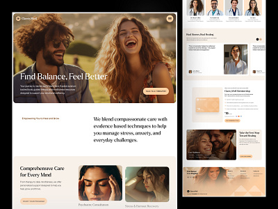 ClarityWell — Mental Health & Wellness Website emotional wellness health website healthcare healthcare web design healthcare website homepage landing landing page medical website design mental mental health mental health websites mental wellness therapy website top designagency ui website wellness wellness website