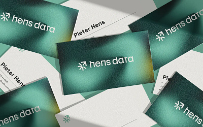 Hens Data Consulting branding business cards data illustration it logo stationary web design