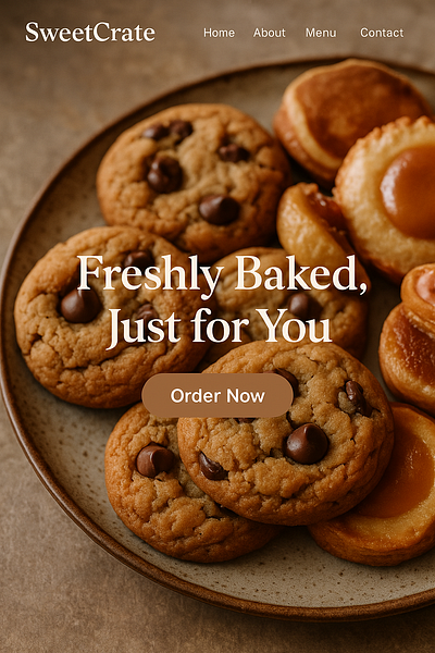 SweetCrate – Gourmet Cookie & Dessert Website Concept bakery branding corporate design ecommerce figma modern ui ux web design website website design website development wisdmlabs wordpress