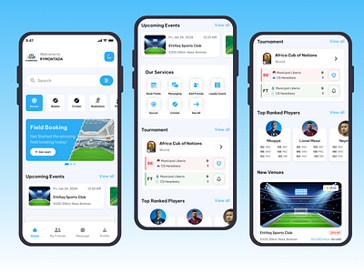 RYMONTADA – Sports Field Booking & Tournament App UI Design app app design behance portfolio booking app branding field booking gaming app ios app logo design mobile app mobile ui play on demand sport mobile app sports app sports app design sports field sports field booking ai user interface venue booking wavespace