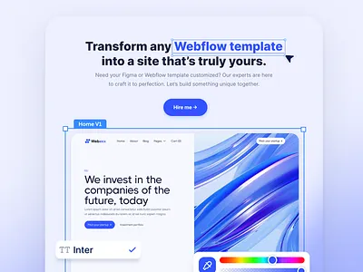Webflow Template Customization UI dribbble figma interface minimaldesign portfoliodesign productdesign template uidesign uxui webdesign webflow