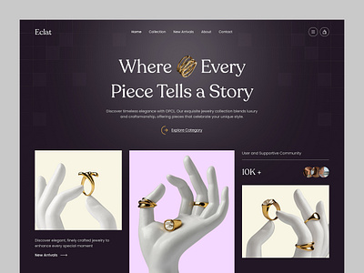 Revera - Jewellery Selling Ecommerce website design ecommerce fashion jewellery landing page luxury website platform product design webpage website