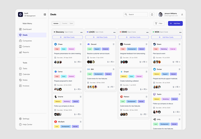 Swift - CRM Dashboard - Deals Page ai app branding clean conversion crm dashboard design graphic design illustration landing page logo saas typography ui ui design ux vector web design