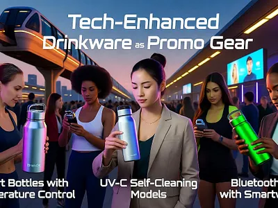 Tech Enhanced Drinkware as Promo Gear branding marketing print advertising